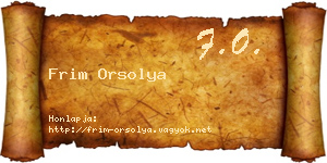 Frim Orsolya névjegykártya